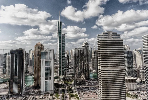 Vista Aérea Dubai Jumeirah Lakes Towers Horizonte — Fotografia de Stock