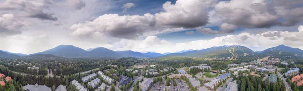 Вид Воздуха Город Уистлер Закате Канада — стоковое фото