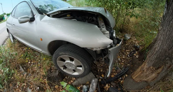 Incidente Stradale Contro Albero Italia — Foto Stock