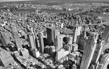 Manhattan'ın havadan görünümden şehir çatı