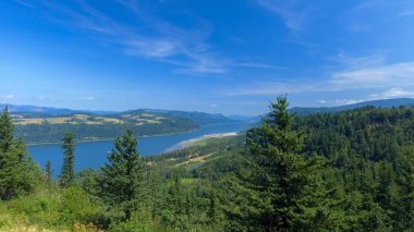 Columbia River Gorge, Oregon havadan görünümü.