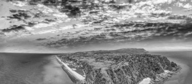 Hava panoramik Capo Vaticano kıyı şeridi, Calabria, İtalya.
