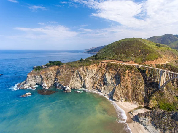 Hermosa Vista Aérea Costa Big Sur Largo Del Puente Bixby — Foto de Stock