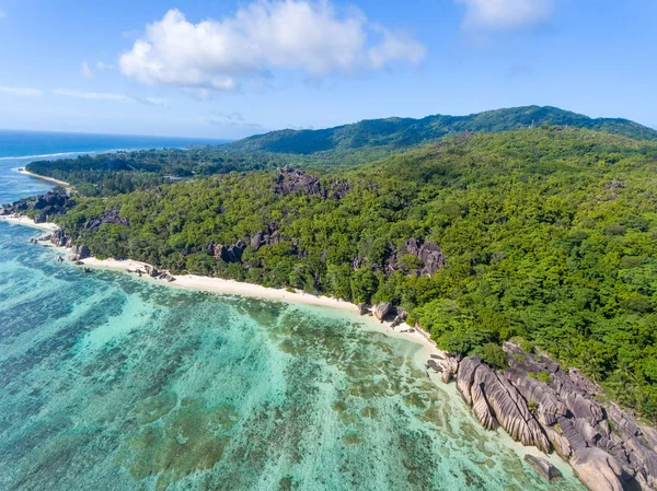 Flygfoto Över Digue Island Seychellerna — Stockfoto