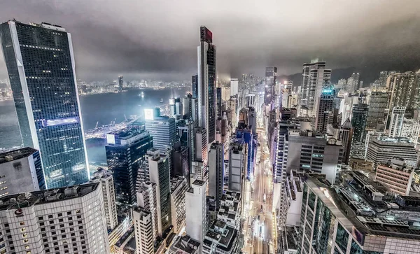 Hong Kong Horizonte Moderno Atardecer — Foto de Stock