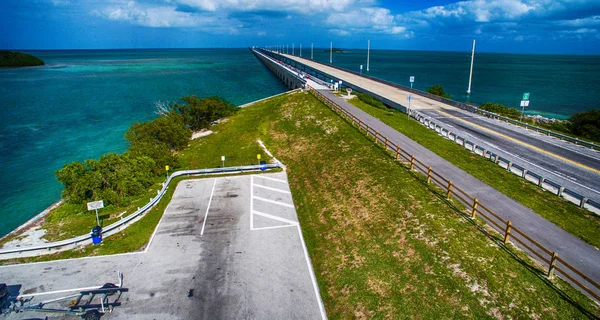 Vista Aérea Ponte Seven Miles Longo Estrada Ultramarina Flórida — Fotografia de Stock