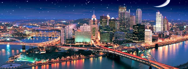 Starry Night Pittsburgh Estados Unidos — Foto de Stock
