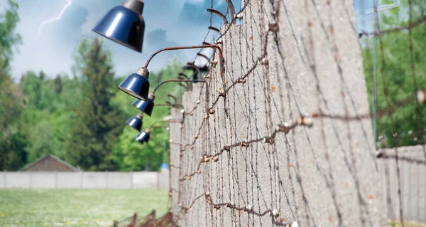 Taggtråd Koncentrationslägret Dachau Tyskland — Stockfoto
