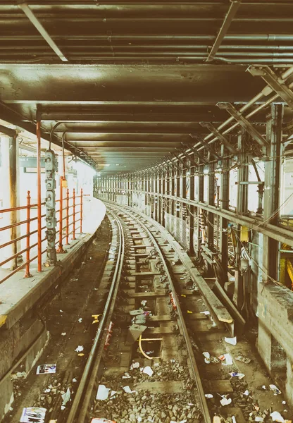 New York City Octobre 2015 Intérieur Station Métro Chemin Fer — Photo