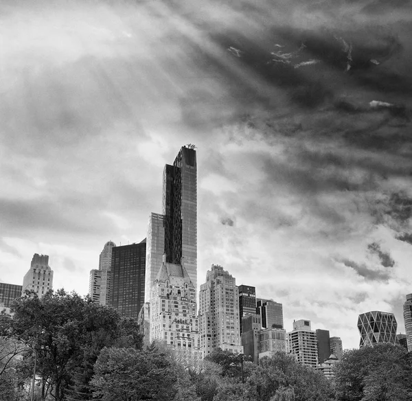 Skyline Van Stad Van Een Park New York — Stockfoto