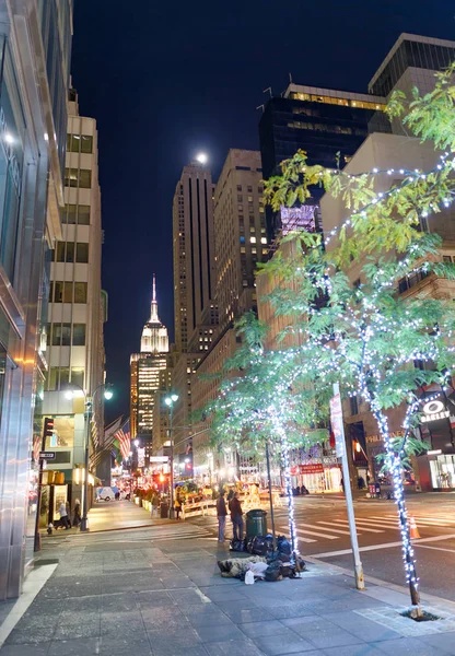 Nueva York City Octubre 2015 Calle Nueva York Por Noche — Foto de Stock