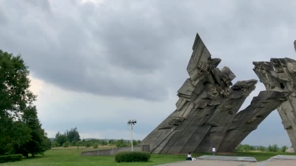 Letecký pohled na deváté pevnosti, Kaunas — Stock video