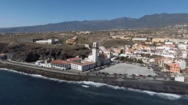 Candelaria şehir sahil şeridi Tenerife, Santa Cruz de Tenerife, Kanarya Adaları, İspanya, video 