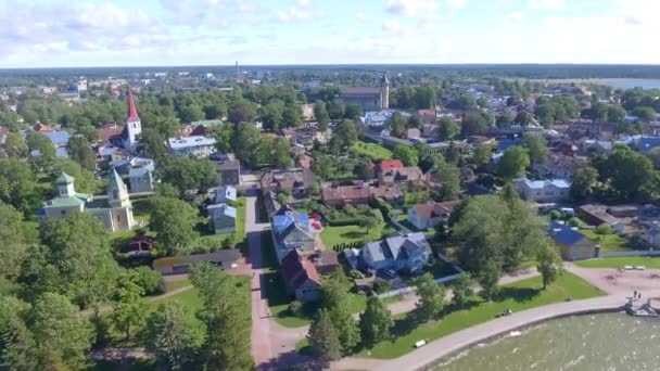 Antieke Architectuur Van Haapsalu Estland Europa — Stockvideo