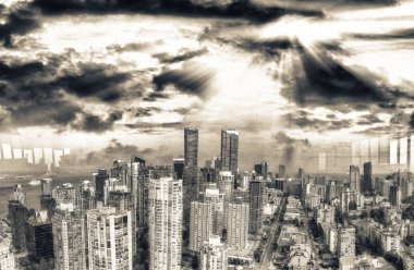 Vancouver, Kanada. Şehir manzarası havadan görünümü.