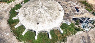 Dairesel spor oyun Stadyumu'nun havadan görünümü.