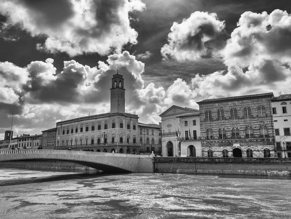 Pisa Talya Lungarni City Hall Tower — Stok fotoğraf