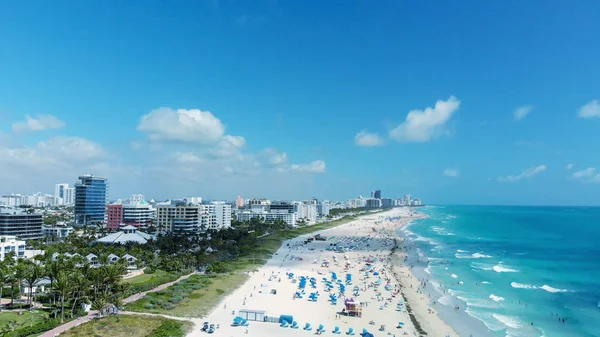 Vista Aérea Miami Skyline South Pointe Park Flórida — Fotografia de Stock