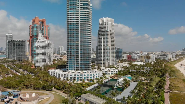 Aerial View Miami Skyline South Pointe Park Florida — Stock Photo, Image