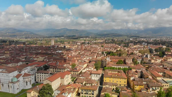 Veduta Aerea Panoramica Lucca Antica Città Toscana — Foto Stock