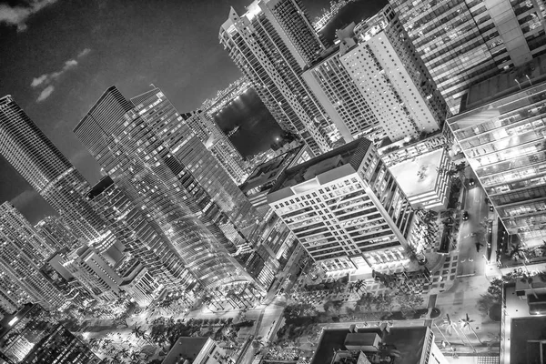 Centra Noční Panorama Prohlídka Areálu Miami — Stock fotografie