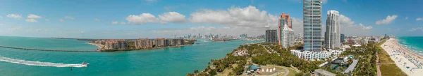 Luftaufnahme Der Skyline Von Miami Vom South Point Park Florida — Stockfoto