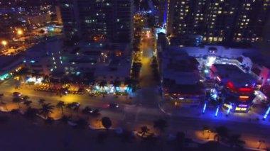Fort Lauderdale, gece, Florida, ABD Hava görünümünü. Video
