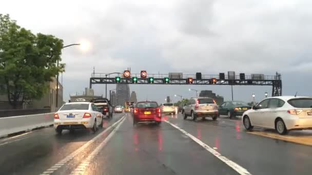 Sydney Noviembre 2015 Conduciendo Una Noche Lluviosa Sobre Harbour Bridge — Vídeos de Stock