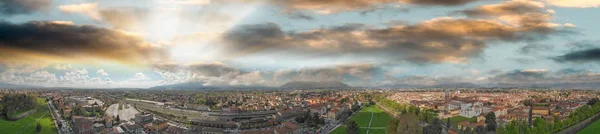 Vue Aérienne Panoramique Lucques Ancienne Ville Toscane — Photo