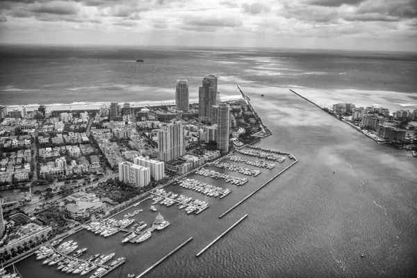 Vue Aérienne Miami Beach South Pointe Park Fisher Island — Photo