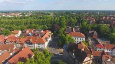 Celle cityscape, Almanya, video havadan görünümü 