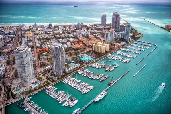 Légi Felvétel Miami Beach Dél Pointe Park — Stock Fotó