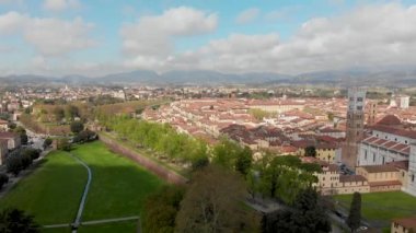 Lucca kırsal havadan görünümü, Tuscany