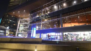 Vancouver şehir merkezinde British Columbia, Kanada, video gece görünümü