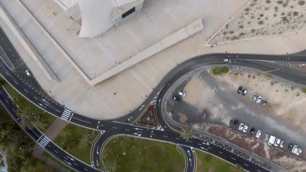 Şehir Trafik Video Averhead Havadan Görünümü — Stok video