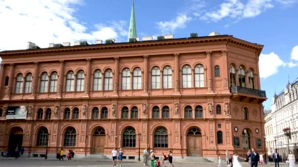 Beautiful Antique Buildings Riga Latvia — Stock Video