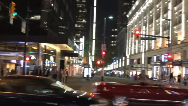 Éjszakai Kilátás Downtown Vancouver British Columbia Kanada Videó — Stock videók
