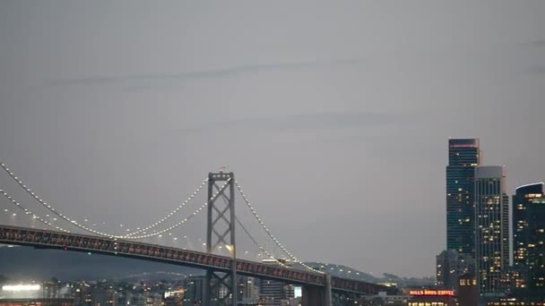 San Francisco Oakland Bay Bridge Bekannt Als Bay Bridge Brückenkomplex — Stockvideo