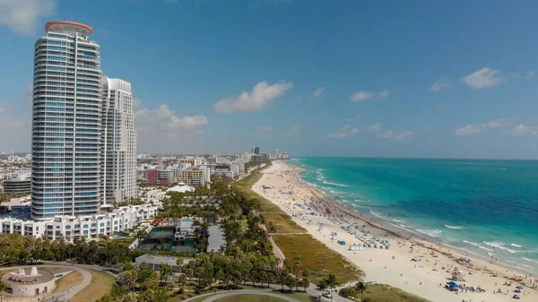 Güney Pointe Beach Miami Beach, Florda havadan görünümü.