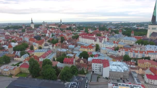 Vista Aérea Tallin Estonia Vídeo — Vídeo de stock