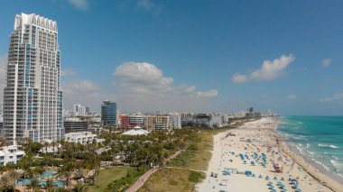 Güney Pointe Beach Miami Beach, Florda havadan görünümü.