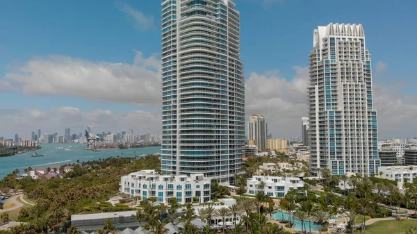 Aerial View Miami Skyline South Pointe Park Florida — Stock Photo, Image