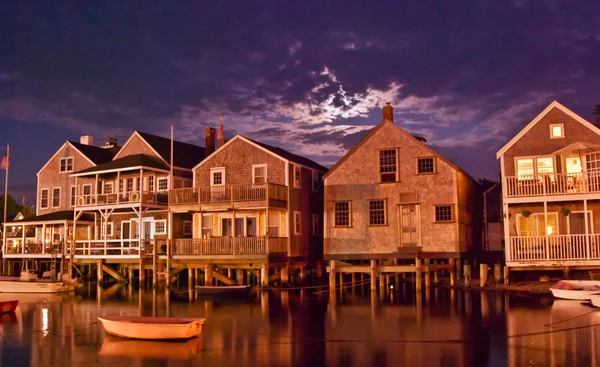 Huizen Boven Water Nantucket Coastline Massachusetts — Stockfoto