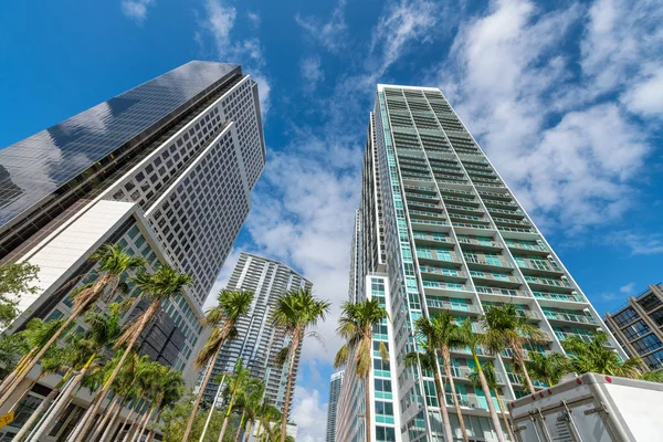 Ulicach Downtown Miami Piękny Słoneczny Dzień — Zdjęcie stockowe