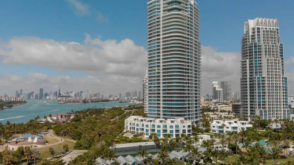 Aerial View Miami Beach Skyline South Pointe Park Florida — Stock Photo, Image