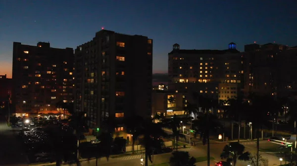 Skyline Van Stad Van Luchtfoto Nachts West Palm Beach — Stockfoto