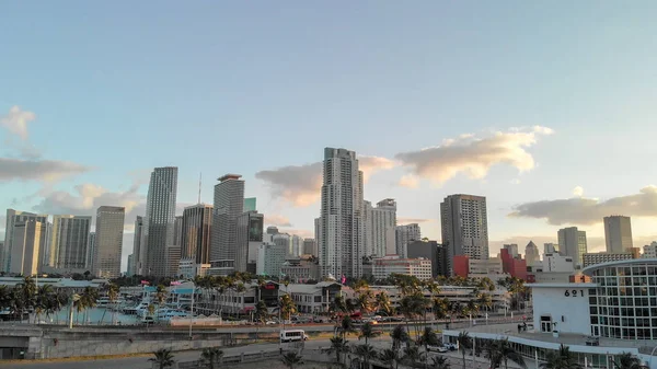 Sunset Aerial View Downtown Miami — Stock Photo, Image