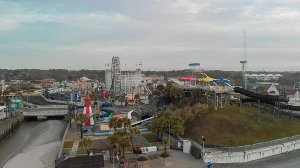 Aerial View Myrtle Beach Skyline Luna Park Sunset South Carolina — Stock Photo, Image