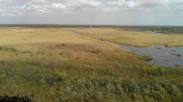 Légi Felvétel Fekvő Everglades Florida — Stock Fotó