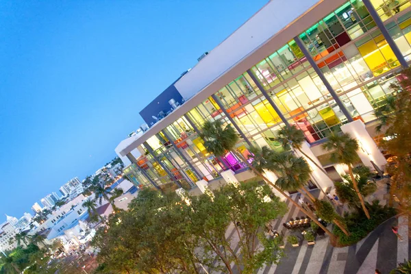 Miami Beach März 2018 Lincoln Road Air View Bei Nacht — Stockfoto